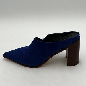 FOWT Women Chunky Stacked Heel Slippers Pointed Toe Backless Slides Sandals Slip